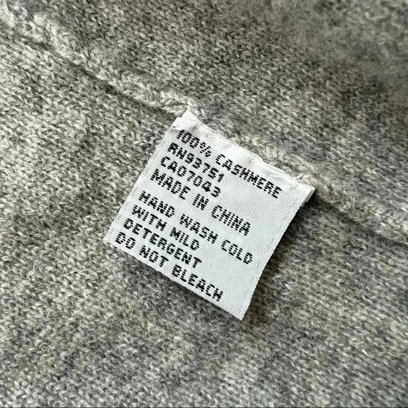 InCashmere Drape Front Open Cardigan Gray Women’s Size Large $219 100% Cashmere - Picture 12 of 16